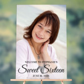 Sweet sixteen de script noir élégant photo (Neutre)