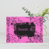Sweet sixteen des tourbillons roses Invitations d' (Debout devant)