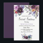 Sweet sixteen d'hiver floral mou mou Invitation<br><div class="desc">Cute Purple Floral Sweet sixteen d'hiver Invitation Voir la collection correspondante dans Niche et Nest Store</div>