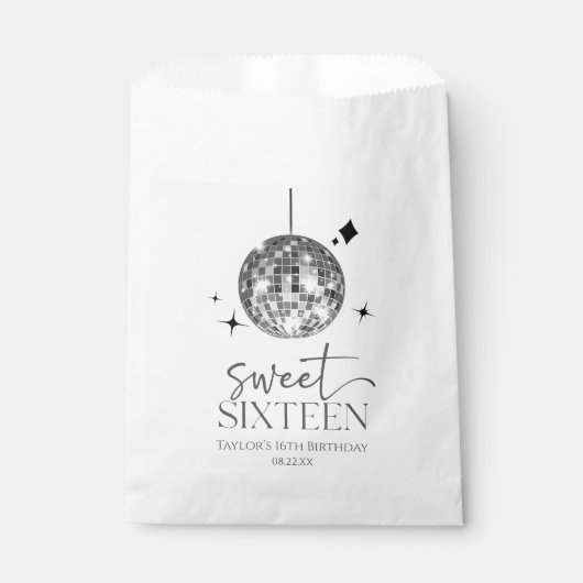 Sweet Sixteen Disco Ball 16e verjaardagsfeestje Bedankzakje (Voorkant)