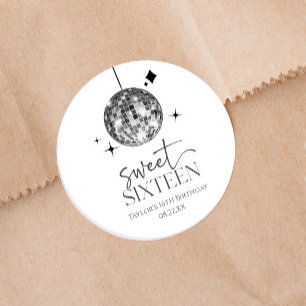 Sweet Sixteen Disco Ball 16e verjaardagsfeestje Ronde Sticker