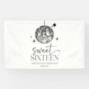 Sweet Sixteen Disco Ball 16e verjaardagsfeestje Spandoek