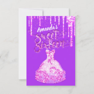 Sweet Sixteen dress glitter Drip Pink Drivers Paar Kaart