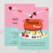 Sweet sixteen Fondue Anniversaire Fête Invitations (Devant / Derrière)