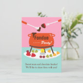 Sweet sixteen Fondue Anniversaire Fête Invitations (Debout devant)