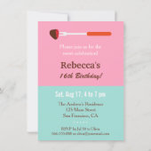 Sweet sixteen Fondue Anniversaire Fête Invitations (Dos)