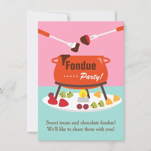 Sweet sixteen Fondue Anniversaire Fête Invitations (Devant)