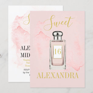 Sweet Sixteen Franse roze parfummonogram Kaart
