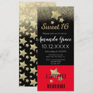 Sweet Sixteen Gouden Glitter Filmster Rode Loper Kaart