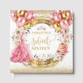 Sweet Sixteen Guest Book Blush roze bloemen Gastenboek (Voorkant)