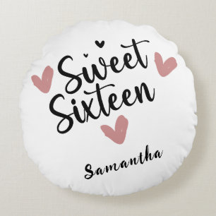 Sweet Sixteen Heart verjaardagsfeestje Sierkussen Rond Kussen