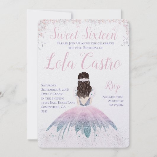 SWEET SIXTEEN INVITATION (Devant)