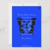 Sweet sixteen Invitation Bleu Papillon (Dos)