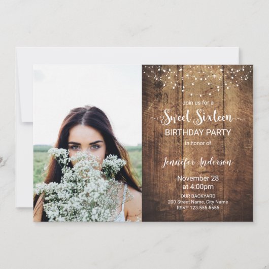 Sweet sixteen Invitation d'anniversaire (Devant)