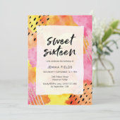 Sweet sixteen Invitation d'anniversaire | abstrait (Debout devant)