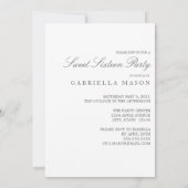 Sweet sixteen| Invitation de fête d'anniversaire r (Dos)