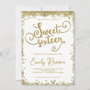 Sweet sixteen invitation fausse parties scintillan