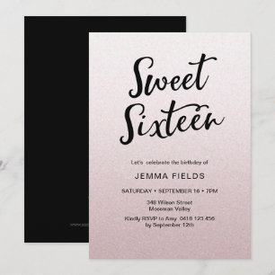 Sweet sixteen Invitation parties scintillant rose