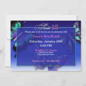 SWEET SIXTEEN INVITATIONS D'ANNIVERSAIRE - BUTTERF (Dos)