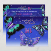 SWEET SIXTEEN INVITATIONS D'ANNIVERSAIRE - BUTTERF (Devant / Derrière)