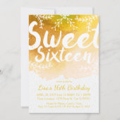 Sweet sixteen, Invitations d'aquarelle jaune (Devant)