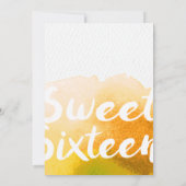 Sweet sixteen, Invitations d'aquarelle jaune (Dos)