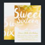 Sweet sixteen, Invitations d'aquarelle jaune<br><div class="desc">Sweet sixteen, Invitations d'aquarelle jaune. Conçu avec monochromatique Yellow aquarelle texturé arrière - plan, cette invitation sucrée style boho 16 partie est un choix idéal pour la fête du sweet sixteen de votre fille. Conçu pour les ados, cette invitation au sweet sixteen aquarelle sera une introduction fabuleuse à votre journée...</div>