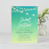 Sweet Sixteen Lights Waterverf Zee Glass Kaart (Staand voorkant)