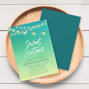 Sweet Sixteen Lights Waterverf Zee Glass Kaart