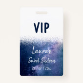 Sweet sixteen Marine Bleu Blanc badge VIP (Dos)