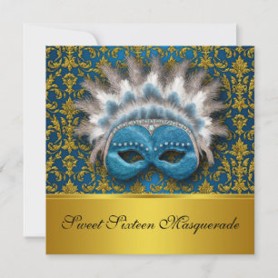 Sweet Sixteen Masquerade Invitation Kaart