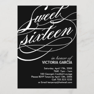 Sweet Sixteen Masquerade Party Invitation Kaart