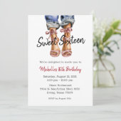 Sweet Sixteen Mode Birthday Uitnodiging (Staand voorkant)