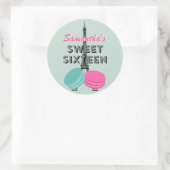 Sweet Sixteen Paris Macaron Verjaardag Sticker Fav (Tas)