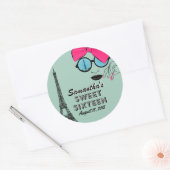 Sweet sixteen Paris Thème Anniversaire Sticker Fav (Enveloppe)