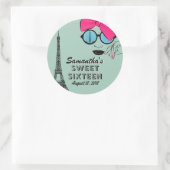 Sweet sixteen Paris Thème Anniversaire Sticker Fav (Sac)