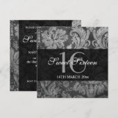 Sweet Sixteen Party Grey  Pattern Kaart (Voorkant / Achterkant)