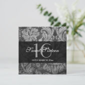 Sweet Sixteen Party Grey  Pattern Kaart (Staand voorkant)