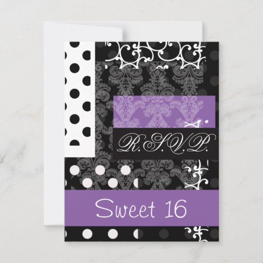 Sweet Sixteen party RSVP (Voorkant)