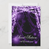Sweet Sixteen Party String Lights Paars Kaart (Achterkant)