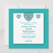 SWEET SIXTEEN PHOTO ANNIVERSAIRE INVITATION (Dos)