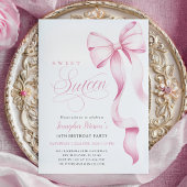 Sweet Sixteen Pink Bow Invitation
