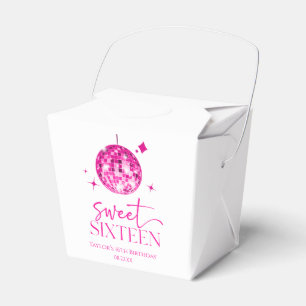 Sweet Sixteen Pink Disco Ball 16e verjaardagsfeest Bedankdoosjes