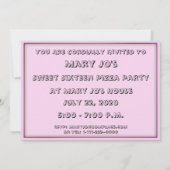 Sweet sixteen Pizza Party Invitation (Dos)