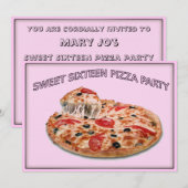 Sweet sixteen Pizza Party Invitation (Devant / Derrière)