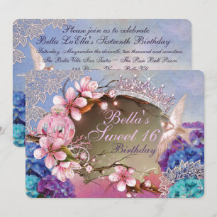 Sweet Sixteen Quinceanera Birthday-uitnodigingen Kaart