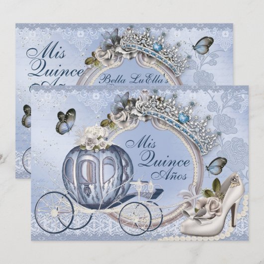 Sweet sixteen Quinceanera Invitations d'anniversai (Devant / Derrière)