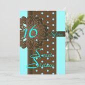 Sweet sixteen Retro Polka Dot Invitation - Cust. (Debout devant)