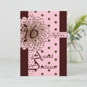 Sweet sixteen Retro Polka Dot Invitation - Cust. (Debout devant)