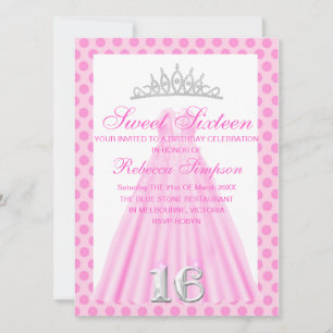 Sweet sixteen robe rose bébé Invitation d'annivers